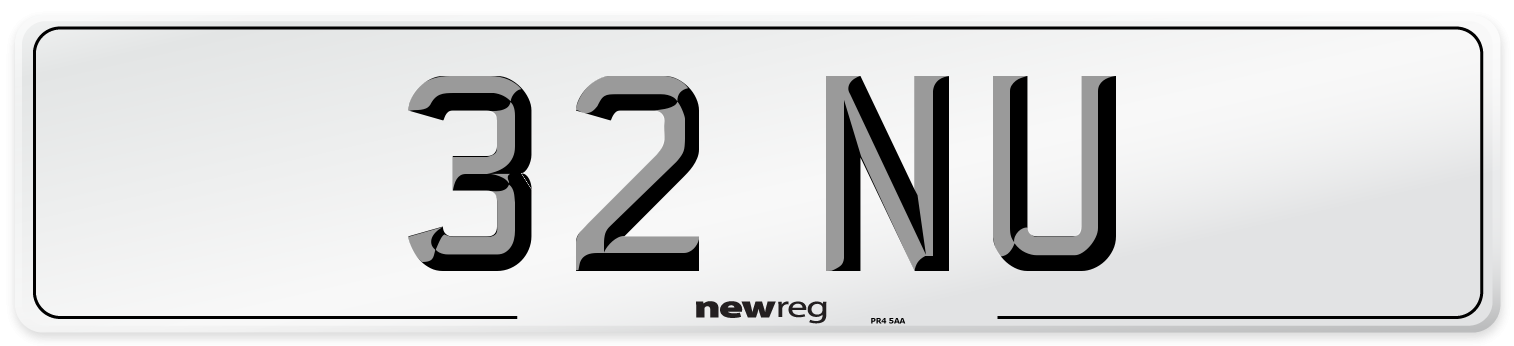 32 NU Number Plate from New Reg